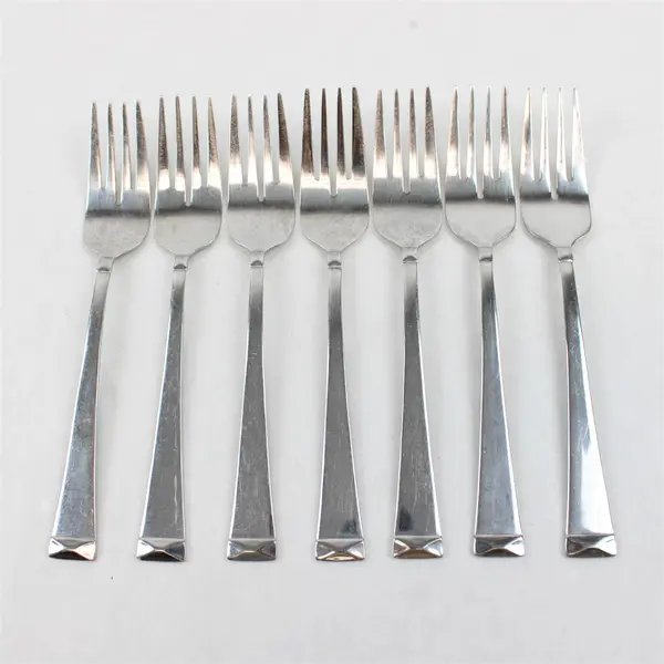 Lot Of 7 Cuisinart Flatware CUI28 (Stainless) Pattern Dinner Forks 7.25" Long