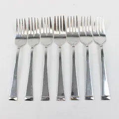 Lot Of 7 Cuisinart Flatware CUI28 (Stainless) Pattern Dinner Forks 7.25" Long