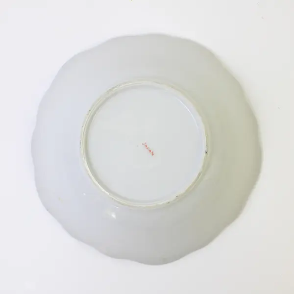 Vintage Japan Hand-Painted Pink Floral Bowl Gold Trim 7 in