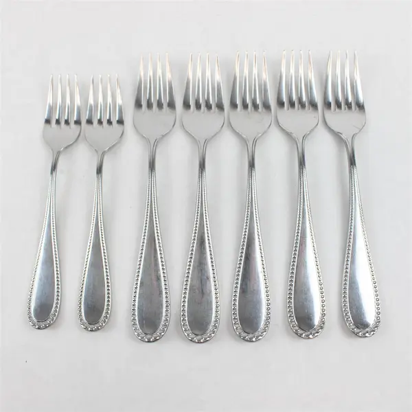 Lot Of 7 Dansk Pearl (Stainless) Pattern Flatware 5 Dinner Forks 2 Salad Forks