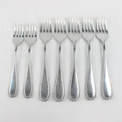 Lot Of 7 Dansk Pearl (Stainless) Pattern Flatware 5 Dinner Forks 2 Salad Forks