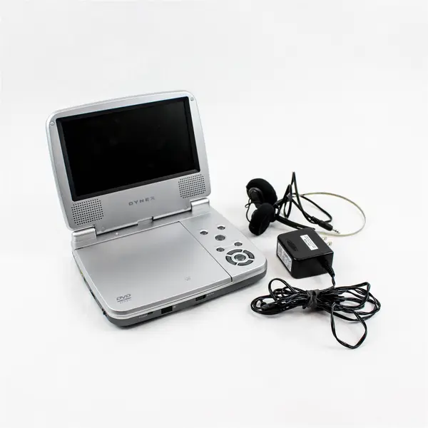 Dynex DX-PDVD7A Portable DVD Player w/ Power Cord & Headphones Tested
