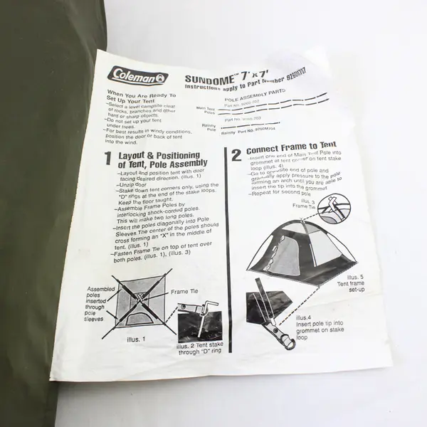 Coleman Sundome 7' x 7' Tent Green 2-3 Person Camping