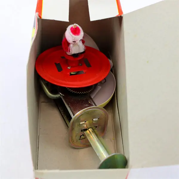 Lot of 4 Vintage Tin Spinning Santa Claus Push Spinner HTF NOS 4.5in