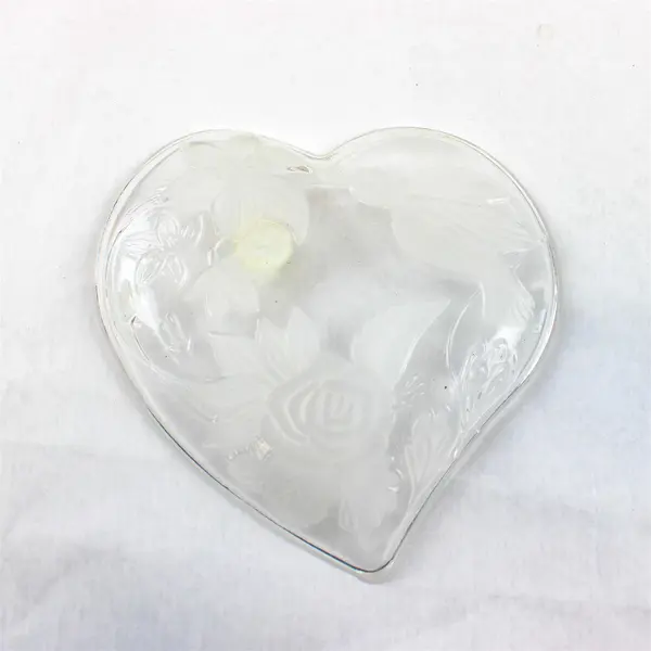 Crystal Clear Studios Paradise Garden Heart Glass Candy Dish Birds Flowers New