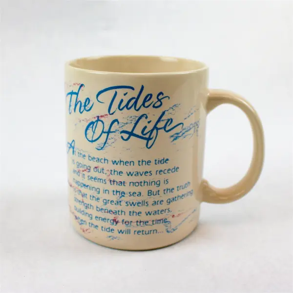 Lot of 2 Vintage Ceramic Mugs "Tides of Life" & "Lord Has Done Great Things"