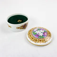 Heritage House Love Songs to Remember Porcelain Music Box Floral Gold