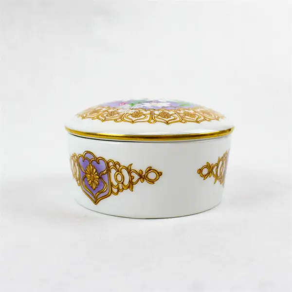 Heritage House Love Songs to Remember Porcelain Music Box Floral Gold