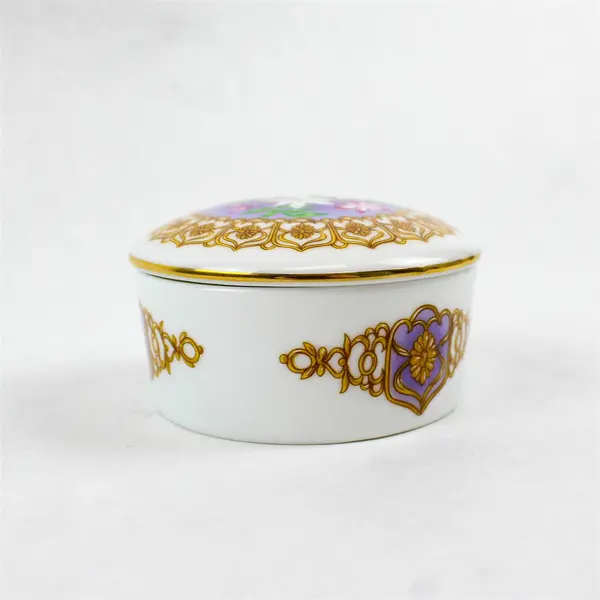 Heritage House Love Songs to Remember Porcelain Music Box Floral Gold