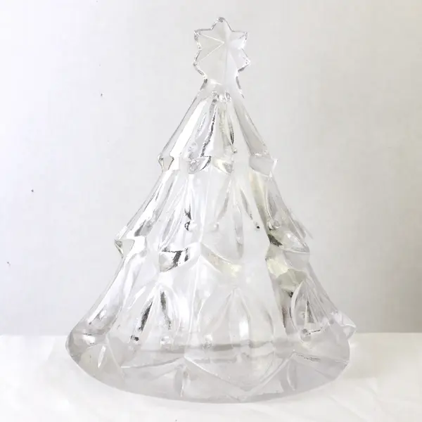 Mikasa Holiday Tree Clear Glass Votive Candle Holder Home Decor 7.5" Tall