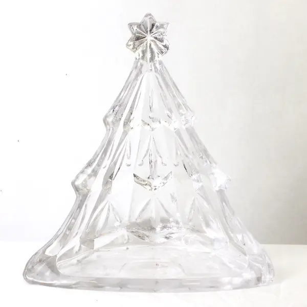 Mikasa Holiday Tree Clear Glass Votive Candle Holder Home Decor 7.5" Tall