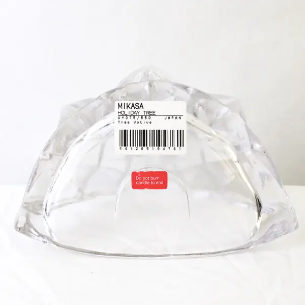 Mikasa Holiday Tree Clear Glass Votive Candle Holder Home Decor 7.5" Tall