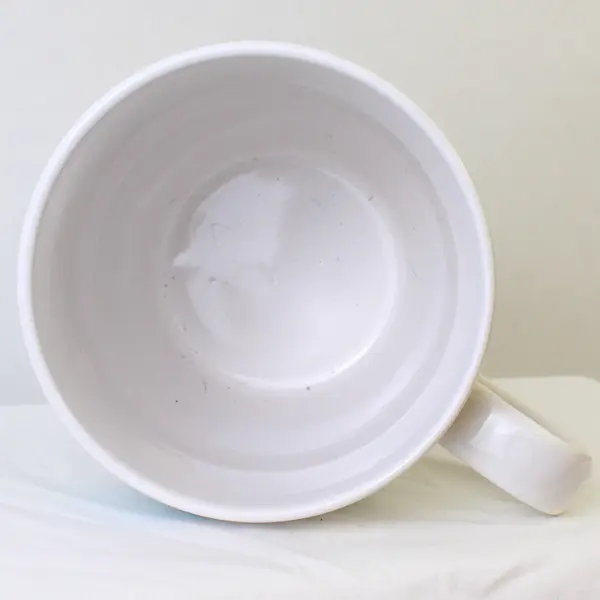 Walmart Stores Inc White With Green/Blue Ceramic Jumbo Flower Mug 5.25" Tall