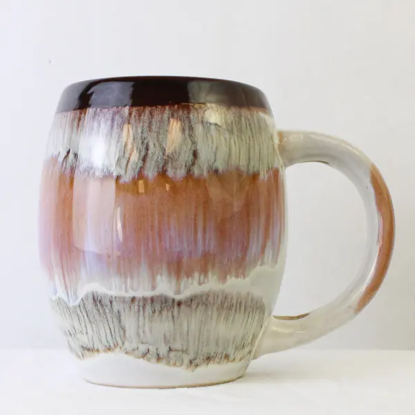 Missouy Inc My Cafe Multicolor Muted Colors Stoneware Handled Mug 4.75" Tall