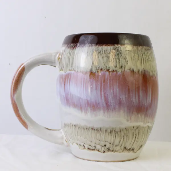 Missouy Inc My Cafe Multicolor Muted Colors Stoneware Handled Mug 4.75" Tall