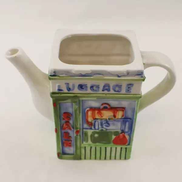 Luggage Shop Travel Porcelain Collectible Teapot 6.5"