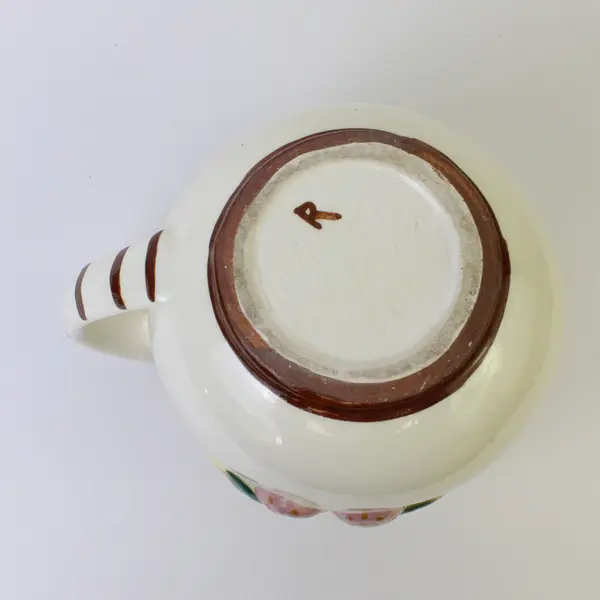 Artistic California Pottery Pitcher #505 Hand-Painted Strawberry Glazed Ceramic