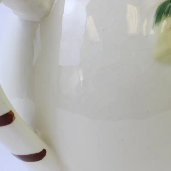 Artistic California Pottery Pitcher #505 Hand-Painted Strawberry Glazed Ceramic