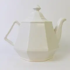 Vintage Homer Laughlin Dover Colonial White Ceramic Teapot - Small Chip