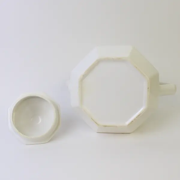 Vintage Homer Laughlin Dover Colonial White Ceramic Teapot - Small Chip