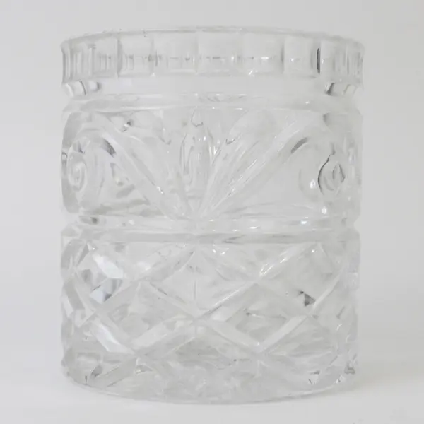 Vintage Crystal Candy Dish Jar No Lid 4in Collectible