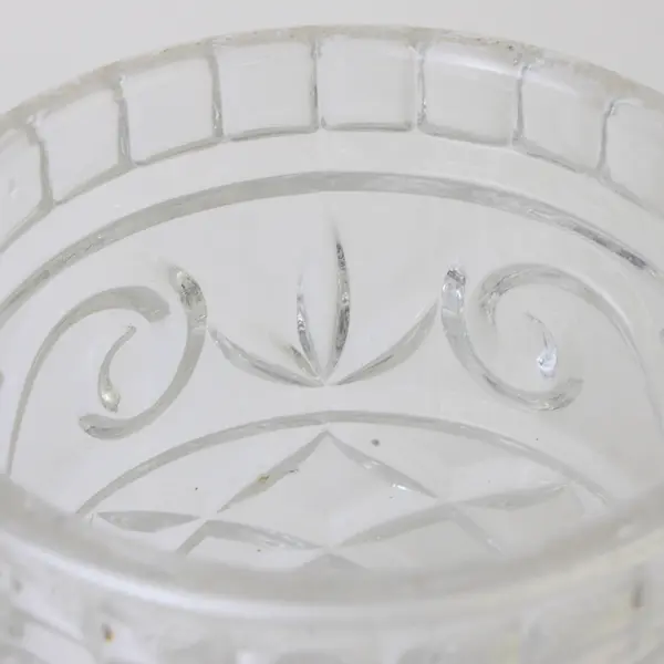 Vintage Crystal Candy Dish Jar No Lid 4in Collectible