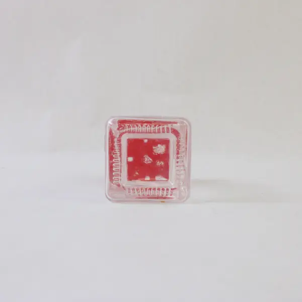 Vintage Square Glass Salt & Pepper Shakers w/ Red Plastic Lids Mid-Century