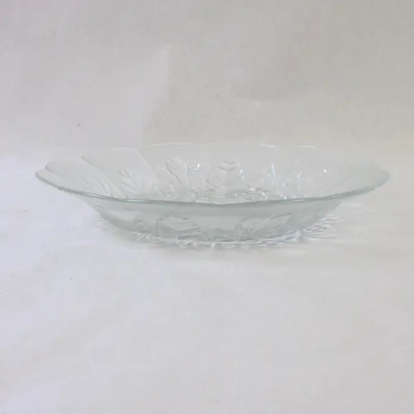 Pasari Crystal Livia 9" Coupe Bowl Etched Roses Vintage Soup/Salad
