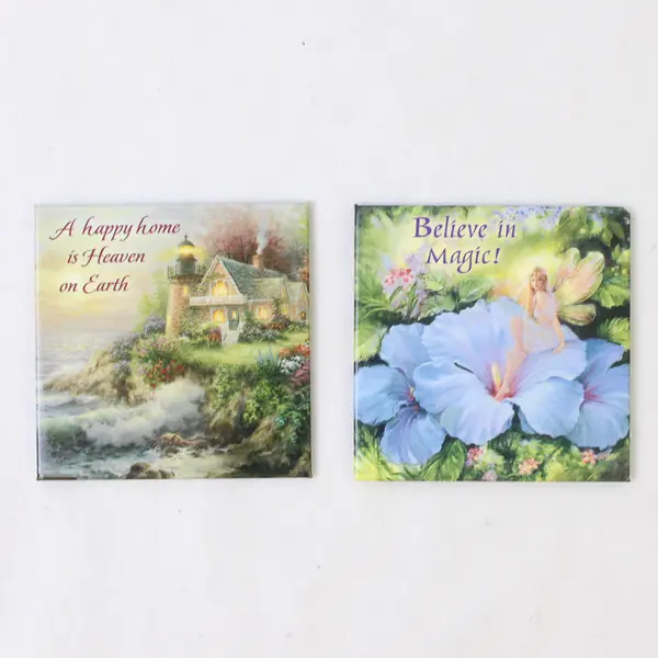 Lot of 5 Refrigerator Magnets - Fairy, Rabbit & Floral Kitchen Collectible