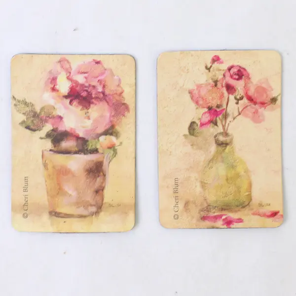 Lot of 5 Refrigerator Magnets - Fairy, Rabbit & Floral Kitchen Collectible