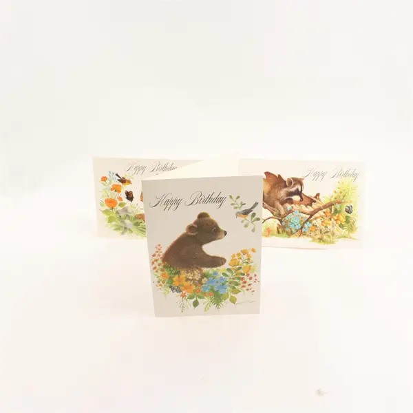 Set of 8 Vintage Sunshine Woodland Animals Birthday Greeting Cards UNUSED