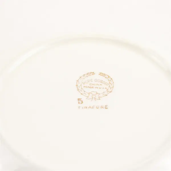 Lot Of 2 Pope Gosser Pinafore (Gold Trim) Pattern Rim Soup Bowls 8.75" Diameter