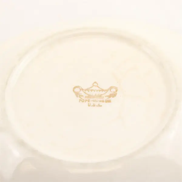 Pope Gosser Pinafore (Gold Trim) Pattern Ceramic Lugged Cereal Bowl 6.75"