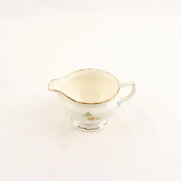Pope Gosser Pinafore (Gold Trim) Pattern Ceramic Creamer Only 3" Tall 5.5" Long