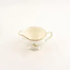 Pope Gosser Pinafore (Gold Trim) Pattern Ceramic Creamer Only 3" Tall 5.5" Long