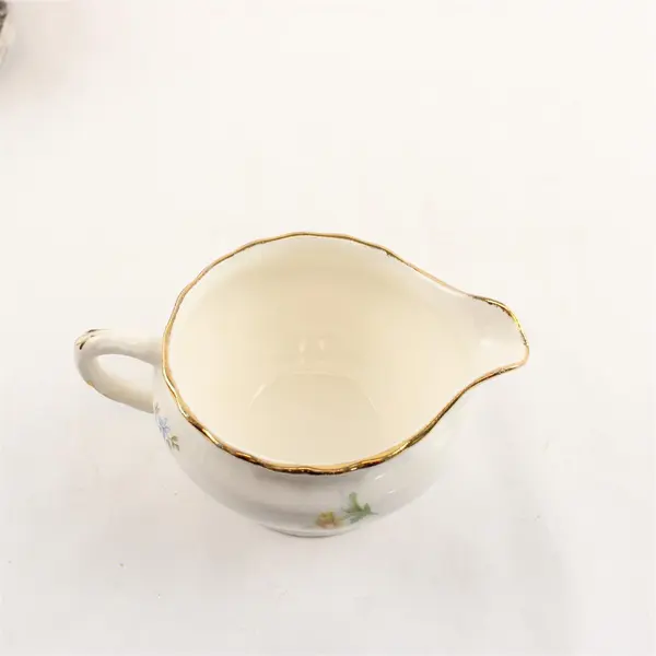 Pope Gosser Pinafore (Gold Trim) Pattern Ceramic Creamer Only 3" Tall 5.5" Long