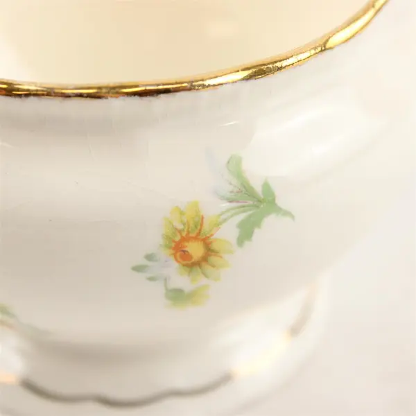 Pope Gosser Pinafore (Gold Trim) Pattern Ceramic Creamer Only 3" Tall 5.5" Long