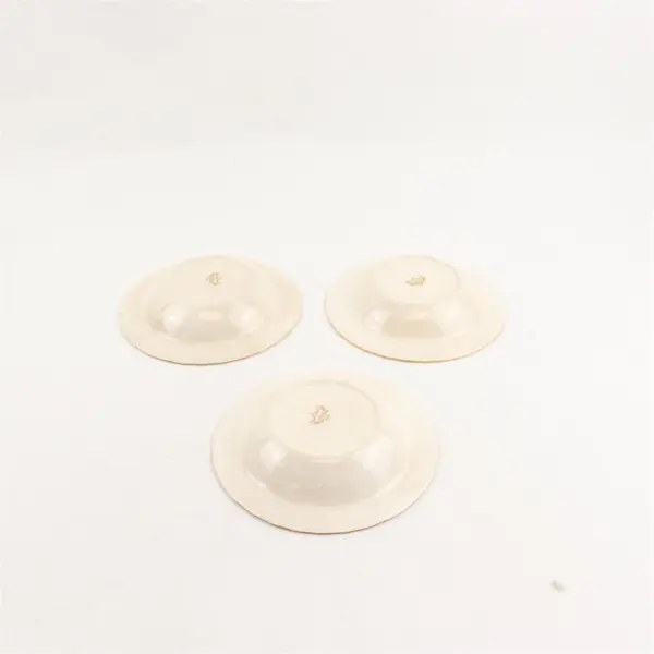 Lot Of 3 Pope Gosser Pinafore (Gold Trim) Pattern Rim Fruit/Dessert Bowls 6" Dia