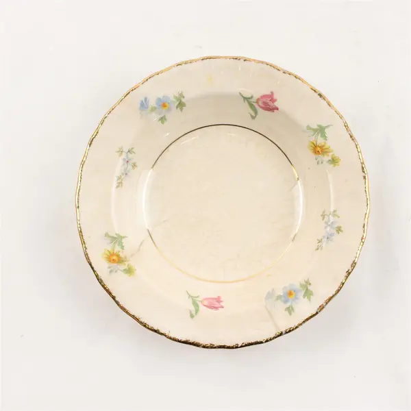 Lot Of 3 Pope Gosser Pinafore (Gold Trim) Pattern Rim Fruit/Dessert Bowls 6" Dia