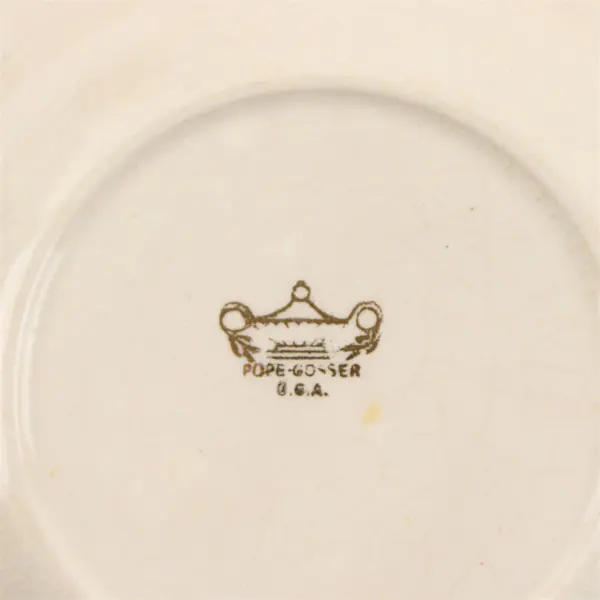 Lot Of 3 Pope Gosser Pinafore (Gold Trim) Pattern Rim Fruit/Dessert Bowls 6" Dia