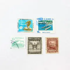 Lot Of 5 Latin America Stamps Guatemala El Salvador Used Canceled