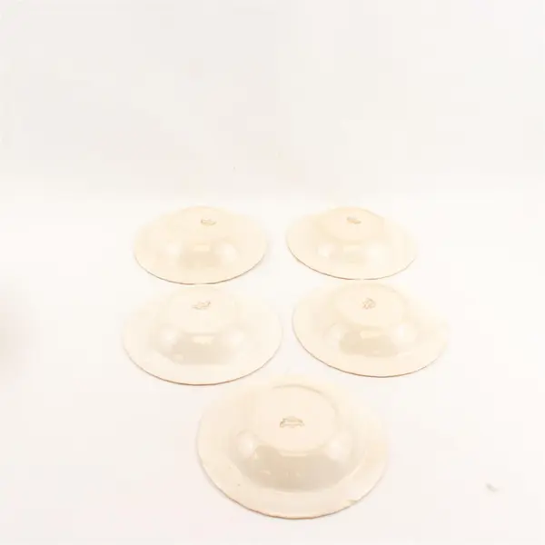 Lot Of 5 Pope Gosser Pinafore (Gold Trim) Pattern Rim Fruit/Dessert Bowls 6"