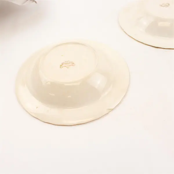 Lot Of 5 Pope Gosser Pinafore (Gold Trim) Pattern Rim Fruit/Dessert Bowls 6"