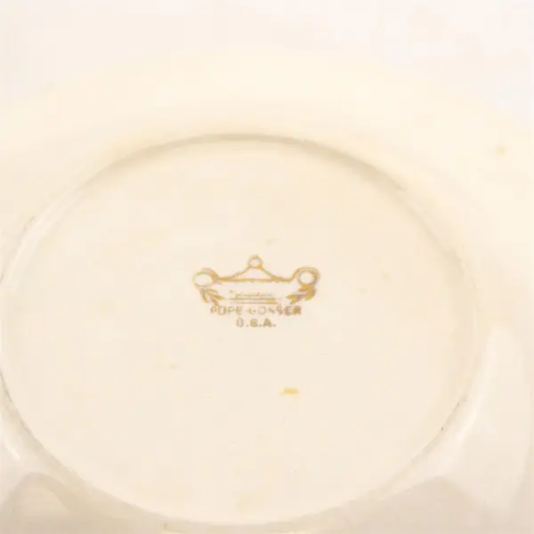 Lot Of 5 Pope Gosser Pinafore (Gold Trim) Pattern Rim Fruit/Dessert Bowls 6"