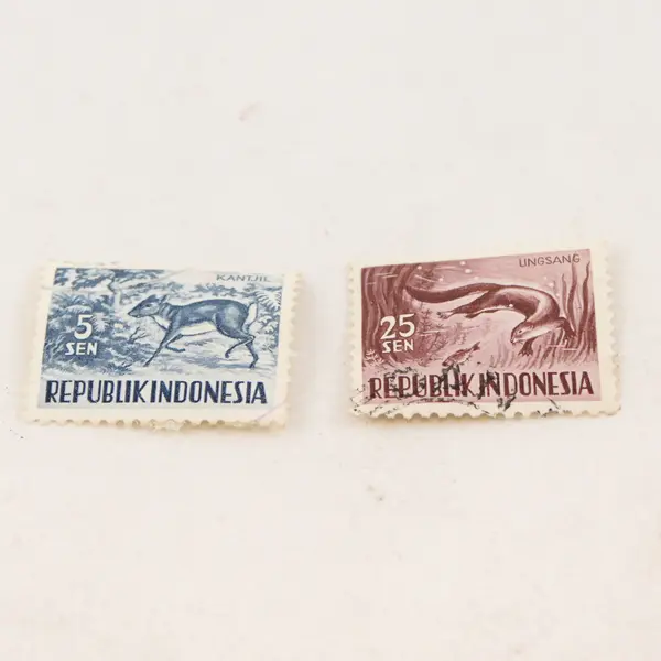 Lot Of 5 Indonesia Animal Stamps 1950s Used