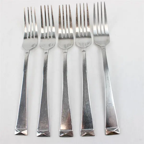 Lot Of 5 Cuisinart Flatware CUI28 (Stainless) Pattern Dinner Forks 8.25" Long