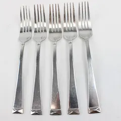 Lot Of 5 Cuisinart Flatware CUI28 (Stainless) Pattern Dinner Forks 8.25" Long