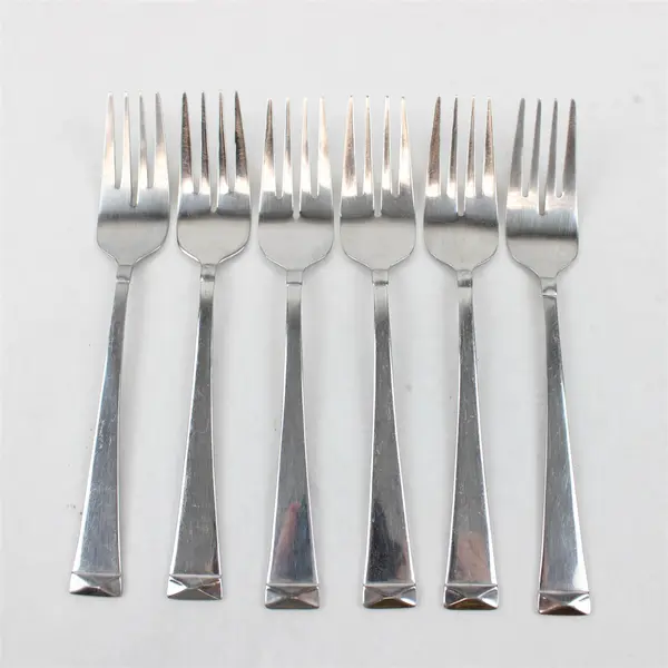 Lot Of 6 Cuisinart Flatware CUI28 (Stainless) Pattern Salad Forks 7.25" Long