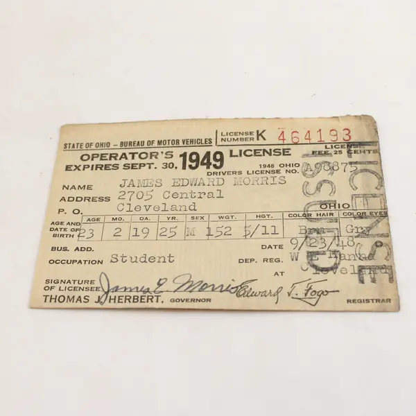 Vintage Ohio Driver License Lot Of 3 1941 1942 1948 Same Person