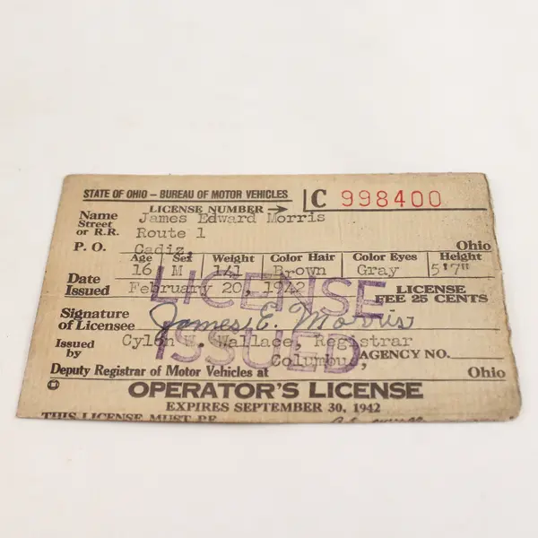 Vintage Ohio Driver License Lot Of 3 1941 1942 1948 Same Person